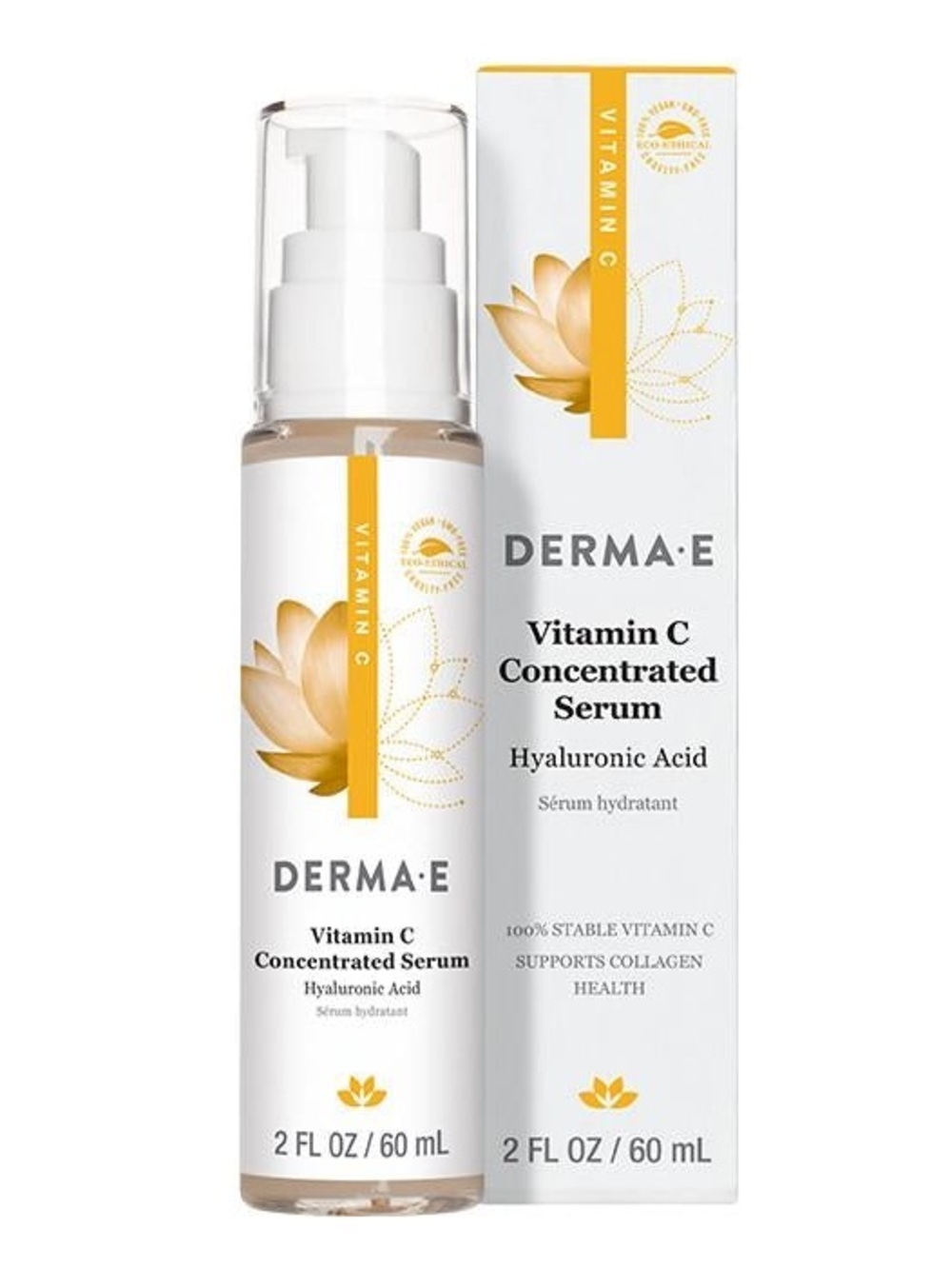 DERMA-E Vitamin C Concentrated Serum with Hyaluronic Acid - Exp 01/27 2 Fl Oz.